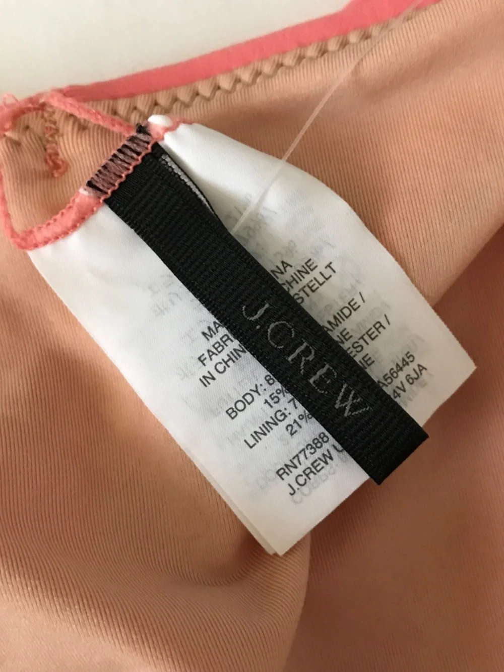 J CREW Swimsuit V-Neck Ruched Back One Piece Coral Pink Plus Size 16 NWT
